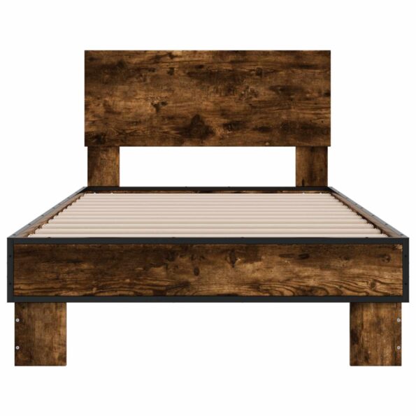 vidaXL Rám postele s čelom Dymový dub 80 x 200 cm Kompozitné drevo – Obrázok 4