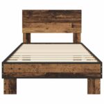 vidaXL Rám postele s čelom Staré drevo 80 x 200 cm Kompozitné drevo – Obrázok 3