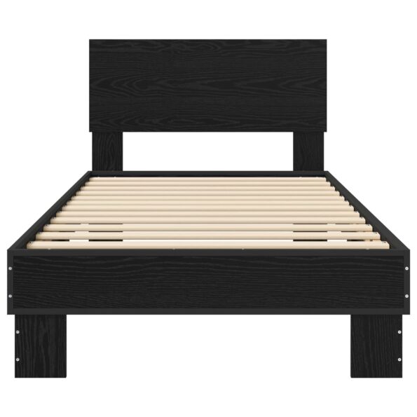 vidaXL Rám postele s čelom Čierny dub 80 x 200 cm Kompozitné drevo – Obrázok 3