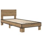 vidaXL Rám postele s čelom Dub artisan 80 x 200 cm Kompozitné drevo – Obrázok 2