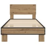 vidaXL Rám postele s čelom Dub artisan 80 x 200 cm Kompozitné drevo – Obrázok 3