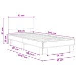 vidaXL Rám postele s čelom Dub artisan 80 x 200 cm Kompozitné drevo – Obrázok 8