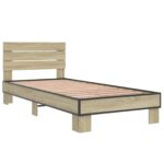 vidaXL Rám postele s čelom Dub sonoma 80 x 200 cm Kompozitné drevo – Obrázok 3