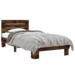 vidaXL Rám postele s čelom Dymový dub 80 x 200 cm Kompozitné drevo – Obrázok 2