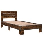 vidaXL Rám postele s čelom Dymový dub 80 x 200 cm Kompozitné drevo – Obrázok 3