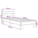 vidaXL Rám postele s čelom Dymový dub 80 x 200 cm Kompozitné drevo – Obrázok 9