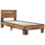 vidaXL Rám postele s čelom Staré drevo 80 x 200 cm Kompozitné drevo – Obrázok 2