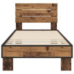 vidaXL Rám postele s čelom Staré drevo 80 x 200 cm Kompozitné drevo – Obrázok 3