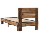 vidaXL Rám postele s čelom Staré drevo 80 x 200 cm Kompozitné drevo – Obrázok 5
