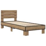 vidaXL Rám postele s čelom Dub artisan 80 x 200 cm Kompozitné drevo – Obrázok 2