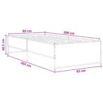 vidaXL Rám postele Dymový dub 80 x 200 cm Kompozitné drevo – Obrázok 7
