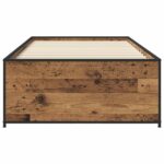 vidaXL Rám postele Staré drevo 80 x 200 cm Kompozitné drevo – Obrázok 3