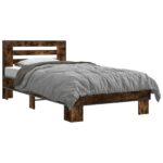 vidaXL Rám postele s čelom Dymový dub 80 x 200 cm Kompozitné drevo – Obrázok 2