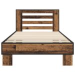 vidaXL Rám postele s čelom Staré drevo 80 x 200 cm Kompozitné drevo – Obrázok 3