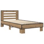 vidaXL Rám postele s čelom Dub artisan 80 x 200 cm Kompozitné drevo – Obrázok 2