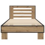 vidaXL Rám postele s čelom Dub artisan 80 x 200 cm Kompozitné drevo – Obrázok 3