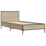 vidaXL Rám postele s čelom Dub sonoma 80 x 200 cm Kompozitné drevo – Obrázok 3