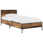 vidaXL Rám postele s čelom Staré drevo 80 x 200 cm Kompozitné drevo