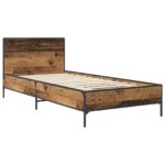 vidaXL Rám postele s čelom Staré drevo 80 x 200 cm Kompozitné drevo – Obrázok 2