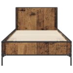 vidaXL Rám postele s čelom Staré drevo 80 x 200 cm Kompozitné drevo – Obrázok 3
