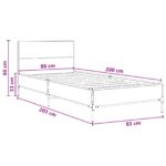 vidaXL Rám postele s čelom Čierny dub 80 x 200 cm Kompozitné drevo – Obrázok 7