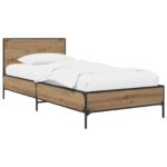 vidaXL Rám postele s čelom Dub artisan 80 x 200 cm Kompozitné drevo