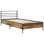vidaXL Rám postele Staré drevo 80 x 200 cm Kompozitné drevo – Obrázok 2