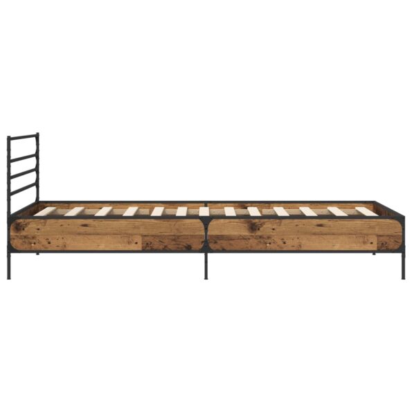 vidaXL Rám postele Staré drevo 80 x 200 cm Kompozitné drevo – Obrázok 4