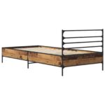vidaXL Rám postele Staré drevo 80 x 200 cm Kompozitné drevo – Obrázok 5