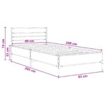 vidaXL Rám postele Čierny dub 80 x 200 cm Kompozitné drevo – Obrázok 7