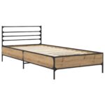 vidaXL Rám postele Dub artisan 80 x 200 cm Kompozitné drevo – Obrázok 2