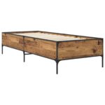 vidaXL Rám postele Staré drevo 80 x 200 cm Kompozitné drevo – Obrázok 2