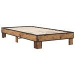 vidaXL Rám postele Staré drevo 80 x 200 cm Kompozitné drevo – Obrázok 2