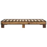 vidaXL Rám postele Staré drevo 80 x 200 cm Kompozitné drevo – Obrázok 4