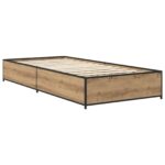 vidaXL Rám postele Dub artisan 80 x 200 cm Kompozitné drevo – Obrázok 2