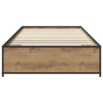vidaXL Rám postele Dub artisan 80 x 200 cm Kompozitné drevo – Obrázok 3