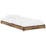 vidaXL Rám postele Staré drevo 80 x 200 cm Kompozitné drevo