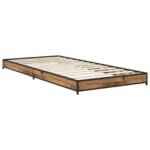 vidaXL Rám postele Staré drevo 80 x 200 cm Kompozitné drevo – Obrázok 2
