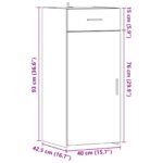 vidaXL Úložná skrinka Staré drevo 40 x 42,5 x 93 cm Konštruované drevo – Obrázok 10