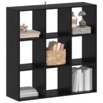 vidaXL Knižnica Čierny dub 102 x 32 x 102 cm – Obrázok 3