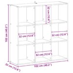 vidaXL Knižnica Čierny dub 102 x 32 x 102 cm – Obrázok 8