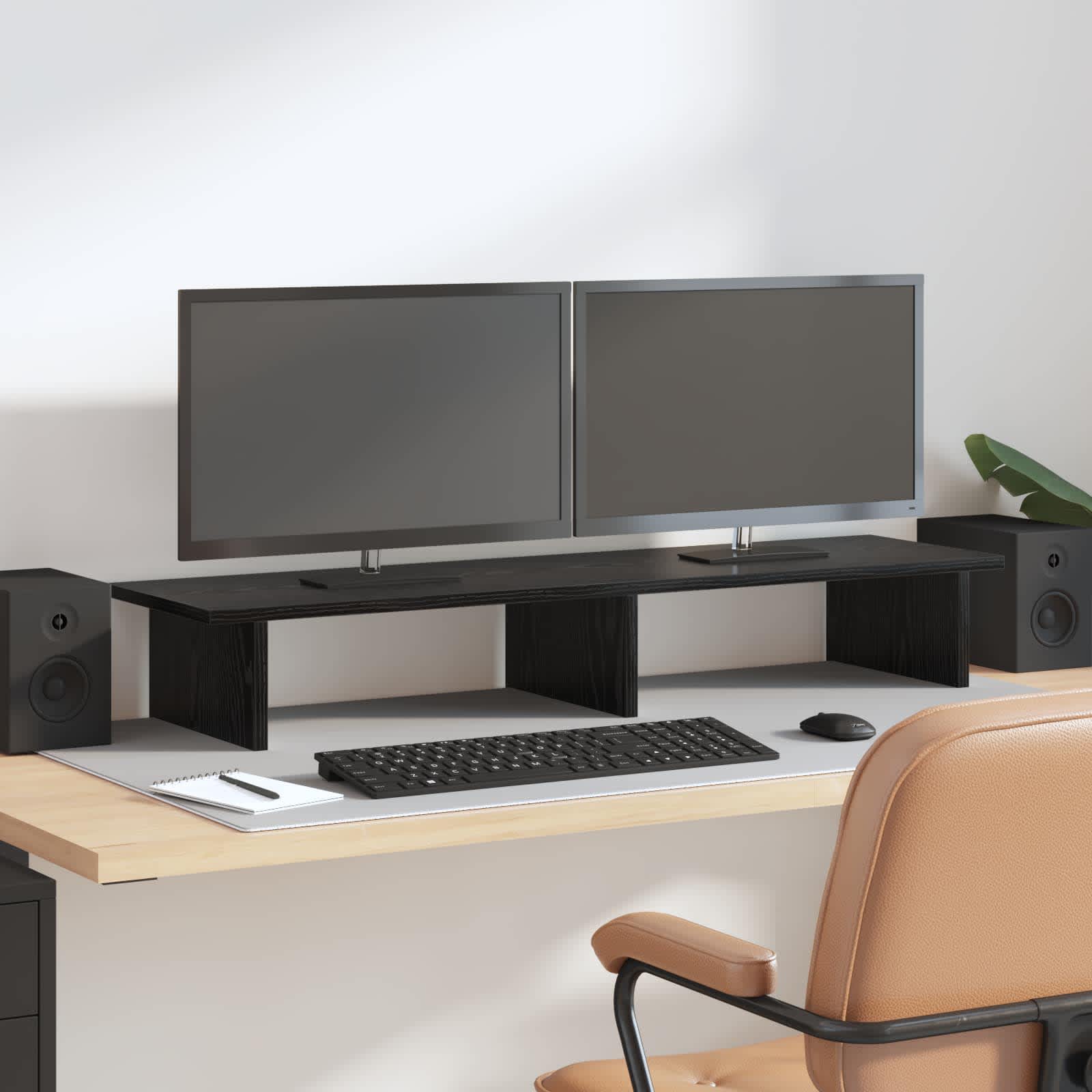 8009605_1.jpg vidaXL Stojan na monitor Čierny dub 100 x 27 x 15 cm Kompozitné drevo – Obrázok 1