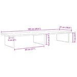 vidaXL Stojan na monitor Čierny dub 100 x 27 x 15 cm Kompozitné drevo – Obrázok 8