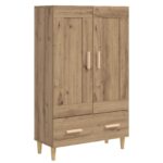 vidaXL Highboard Dub artisan 70 x 31 x 115 cm Kompozitné drevo – Obrázok 2