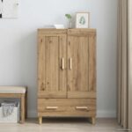 vidaXL Highboard Dub artisan 70 x 31 x 115 cm Kompozitné drevo – Obrázok 6