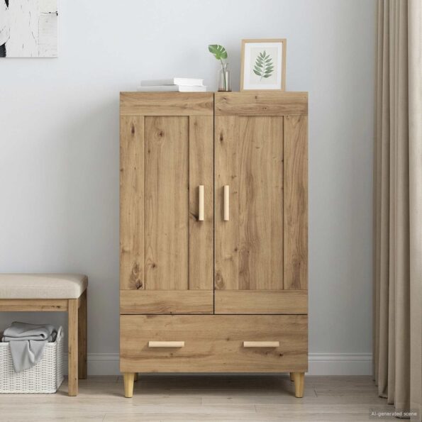vidaXL Highboard Dub artisan 70 x 31 x 115 cm Kompozitné drevo – Obrázok 6