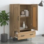 vidaXL Highboard Dub artisan 70 x 31 x 115 cm Kompozitné drevo – Obrázok 6
