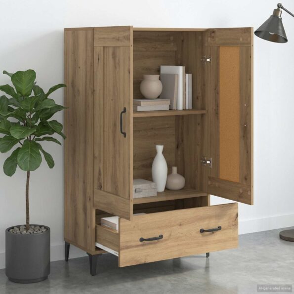 vidaXL Highboard Dub artisan 70 x 31 x 115 cm Kompozitné drevo – Obrázok 6