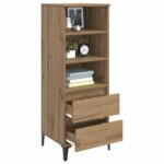 vidaXL Highboard Dub artisan 40 x 36 x 110 cm Kompozitné drevo – Obrázok 3