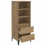 vidaXL Highboard Dub artisan 40 x 36 x 110 cm Kompozitné drevo – Obrázok 5